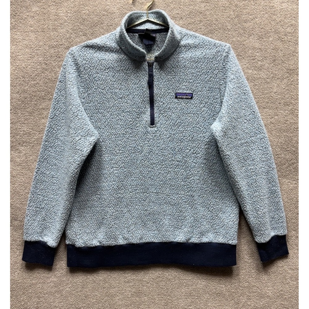 Patagonia Woolyester Fleece Pullover Women's Sweater Blue Size Large 1/2 Zip